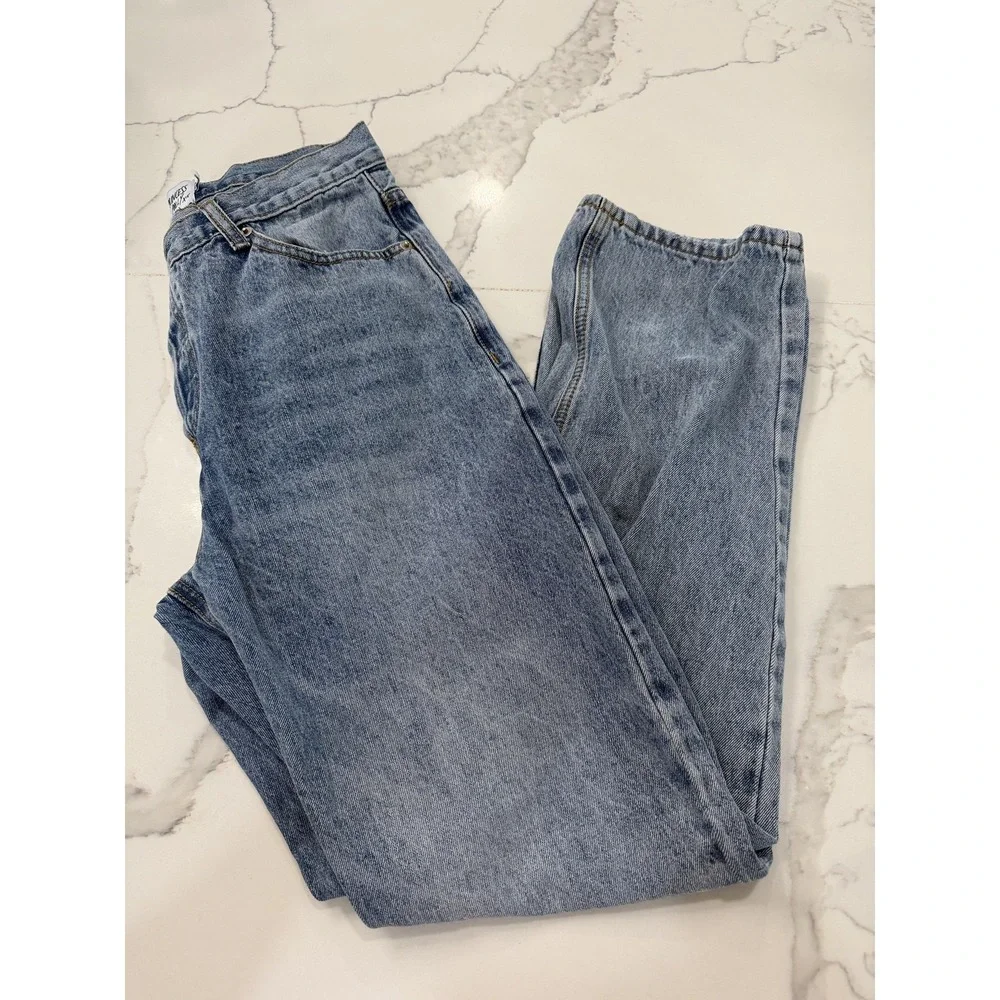Princess Polly Jeans Womens 4 Blue Straight Leg Relaxed Light Wash 100% Cotton